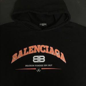 Balenciaga Unifit Sweater Hoodie black and orange